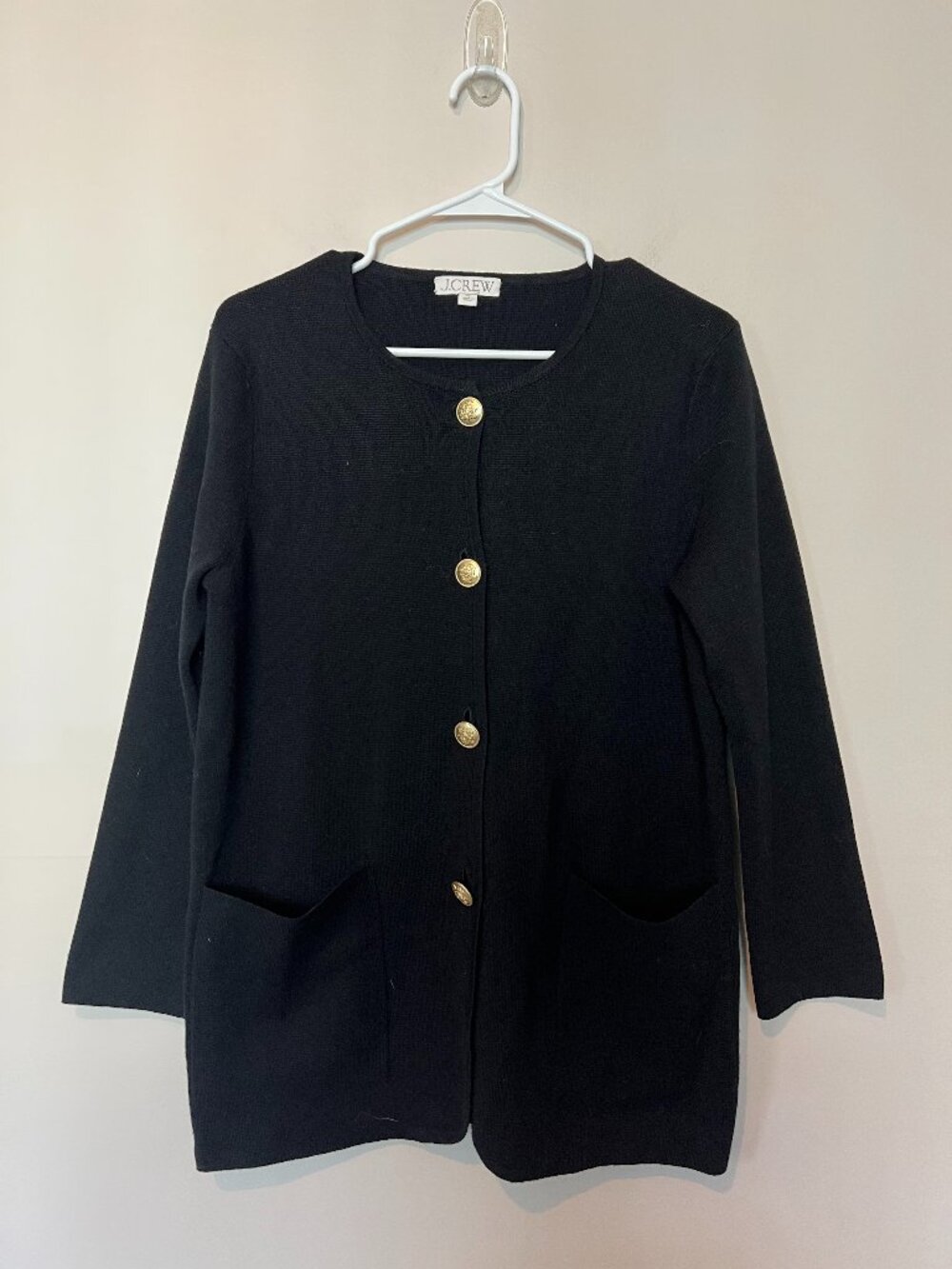 J. Crew Black Cardigan w/ Gold Buttons